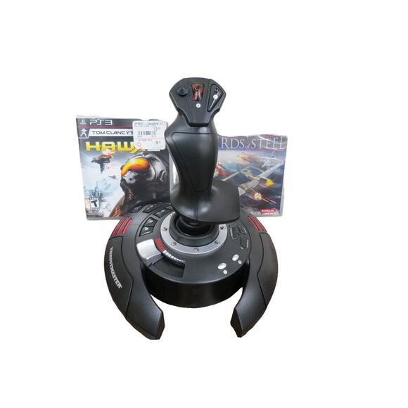 Thrustmaster Joystick T.Flight Stick X Flight Simulators PC & PS3 W/ 2 PS3 Games - Picture 1 of 16